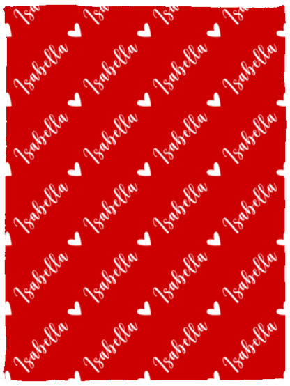 Personalized SnugglePlush™ Fleece Name Blanket - Script Heart Font
