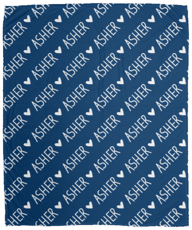Personalized SnugglePlush™ Fleece Name Blanket - Handwritten Heart Font