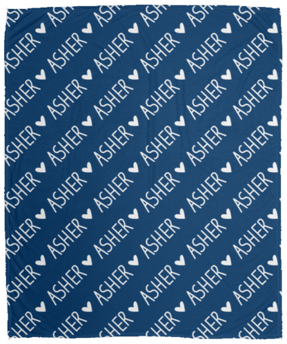 Personalized SnugglePlush™ Fleece Name Blanket - Handwritten Heart Font