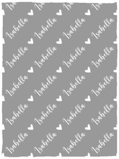 Personalized SnugglePlush™ Fleece Name Blanket - Script Heart Font