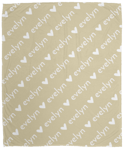 Personalized SnugglePlush™ Fleece Name Blanket - Sans Heart Font