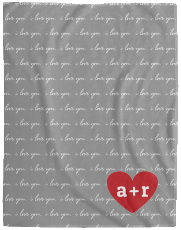 Personalized Love Letters Initial Heart Blanket