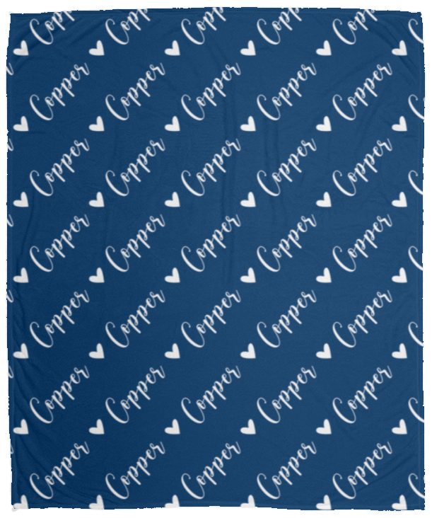 Personalized SnugglePlush™ Fleece Name Blanket - Script Heart Font