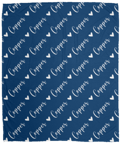 Personalized SnugglePlush™ Fleece Name Blanket - Script Heart Font