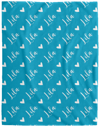 Personalized SnugglePlush™ Fleece Name Blanket - Script Heart Font