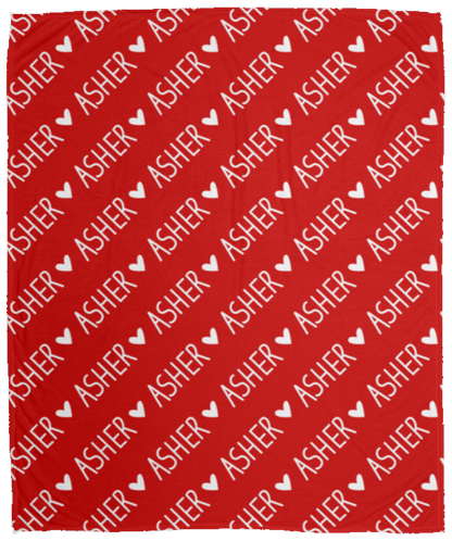 Personalized SnugglePlush™ Fleece Name Blanket - Handwritten Heart Font