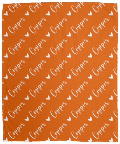 Personalized SnugglePlush™ Fleece Name Blanket - Script Heart Font