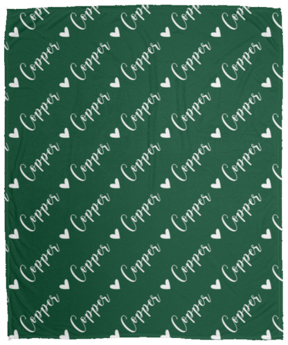 Personalized SnugglePlush™ Fleece Name Blanket - Script Heart Font