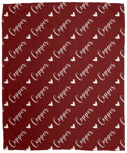 Personalized SnugglePlush™ Fleece Name Blanket - Script Heart Font
