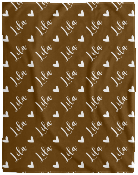 Personalized SnugglePlush™ Fleece Name Blanket - Script Heart Font