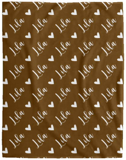 Personalized SnugglePlush™ Fleece Name Blanket - Script Heart Font