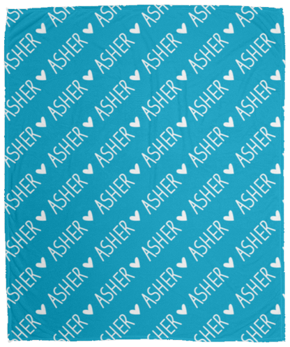 Personalized SnugglePlush™ Fleece Name Blanket - Handwritten Heart Font