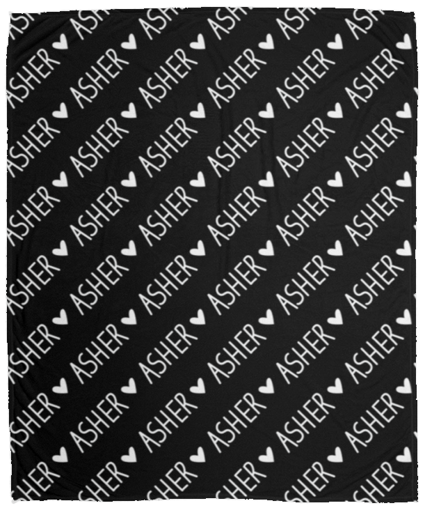 Personalized SnugglePlush™ Fleece Name Blanket - Handwritten Heart Font