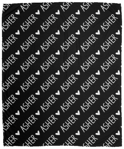 Personalized SnugglePlush™ Fleece Name Blanket - Handwritten Heart Font