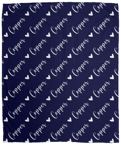 Personalized SnugglePlush™ Fleece Name Blanket - Script Heart Font