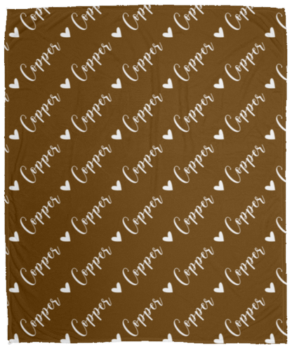 Personalized SnugglePlush™ Fleece Name Blanket - Script Heart Font