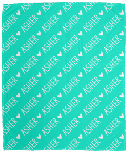 Personalized SnugglePlush™ Fleece Name Blanket - Handwritten Heart Font