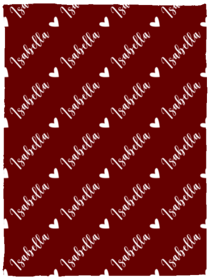 Personalized SnugglePlush™ Fleece Name Blanket - Script Heart Font