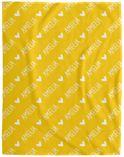 Personalized SnugglePlush™ Fleece Name Blanket - Handwritten Heart Font