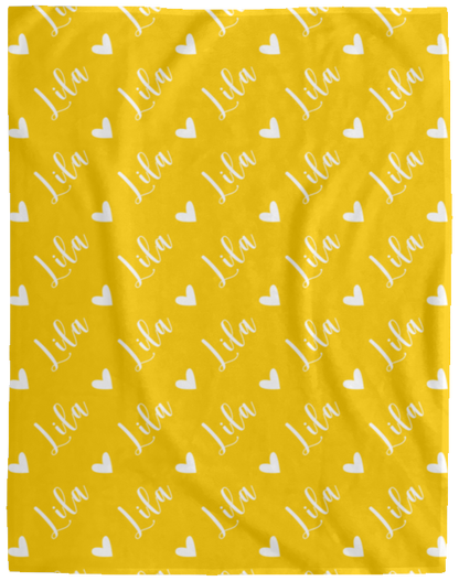 Personalized SnugglePlush™ Fleece Name Blanket - Script Heart Font