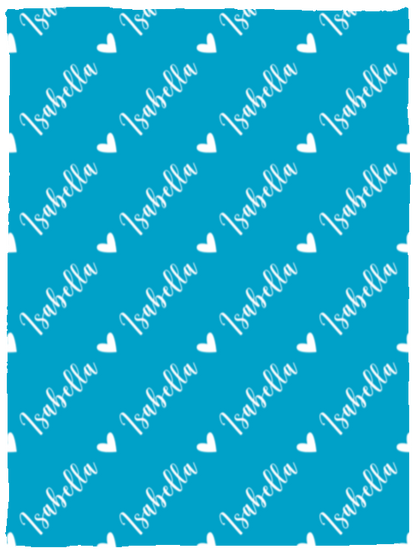 Personalized SnugglePlush™ Fleece Name Blanket - Script Heart Font