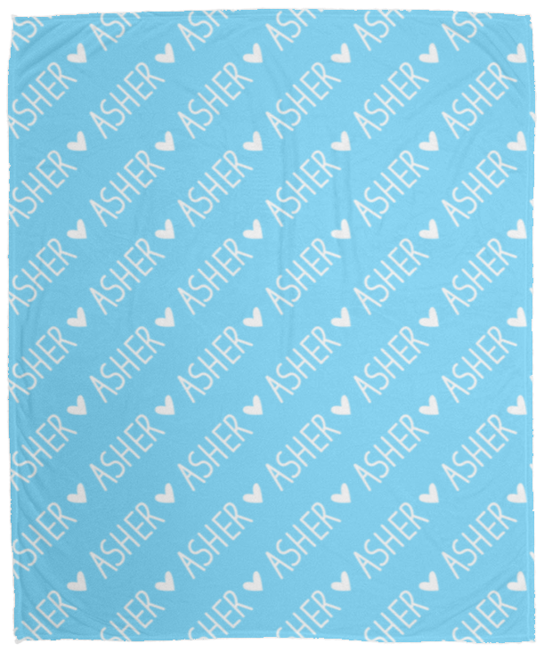 Personalized SnugglePlush™ Fleece Name Blanket - Handwritten Heart Font