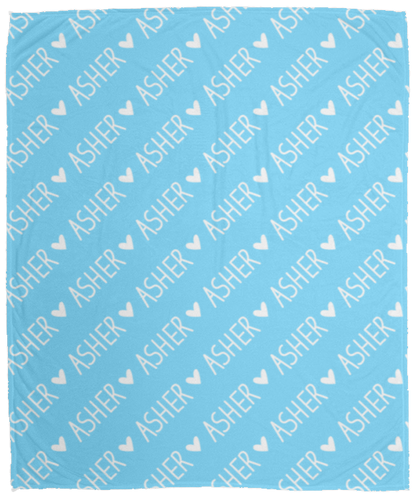 Personalized SnugglePlush™ Fleece Name Blanket - Handwritten Heart Font