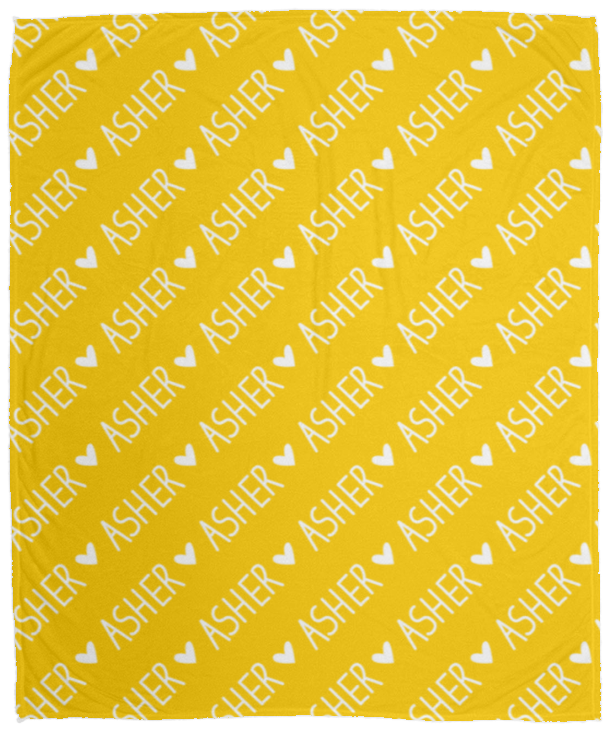 Personalized SnugglePlush™ Fleece Name Blanket - Handwritten Heart Font