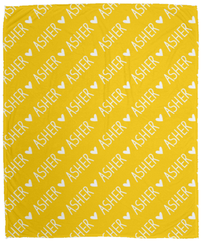 Personalized SnugglePlush™ Fleece Name Blanket - Handwritten Heart Font