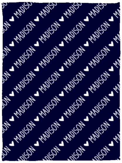 Personalized SnugglePlush™ Fleece Name Blanket - Handwritten Heart Font