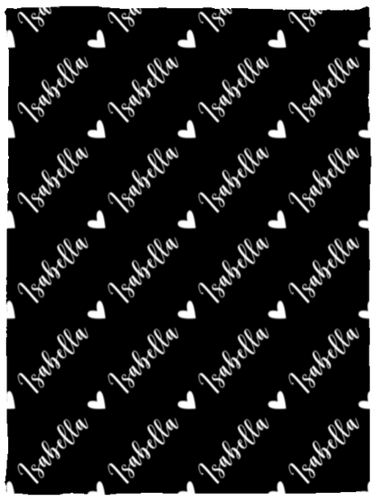 Personalized SnugglePlush™ Fleece Name Blanket - Script Heart Font