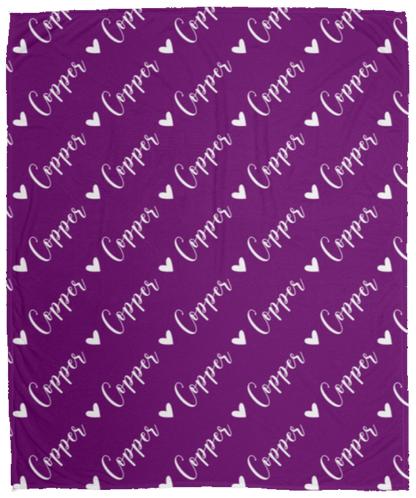 Personalized SnugglePlush™ Fleece Name Blanket - Script Heart Font