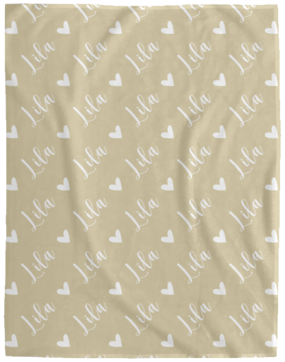 Personalized SnugglePlush™ Fleece Name Blanket - Script Heart Font