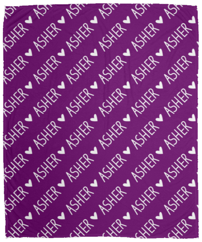 Personalized SnugglePlush™ Fleece Name Blanket - Handwritten Heart Font