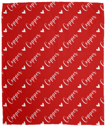 Personalized SnugglePlush™ Fleece Name Blanket - Script Heart Font