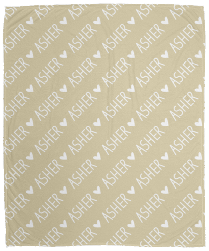 Personalized SnugglePlush™ Fleece Name Blanket - Handwritten Heart Font