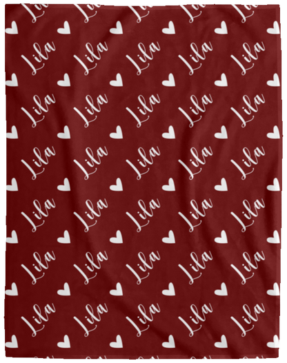 Personalized SnugglePlush™ Fleece Name Blanket - Script Heart Font