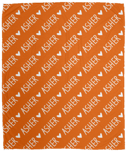 Personalized SnugglePlush™ Fleece Name Blanket - Handwritten Heart Font
