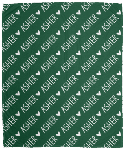 Personalized SnugglePlush™ Fleece Name Blanket - Handwritten Heart Font