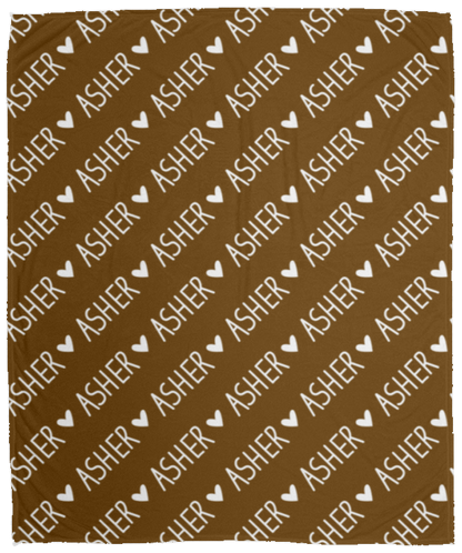 Personalized SnugglePlush™ Fleece Name Blanket - Handwritten Heart Font