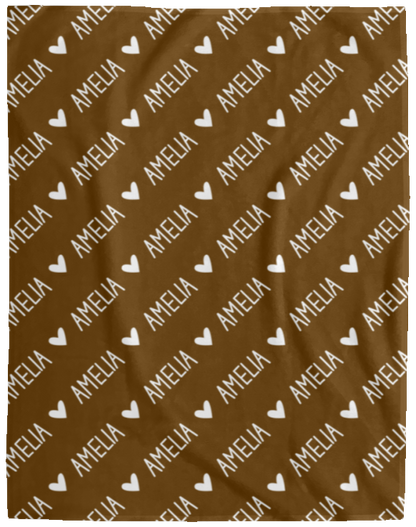 Personalized SnugglePlush™ Fleece Name Blanket - Handwritten Heart Font