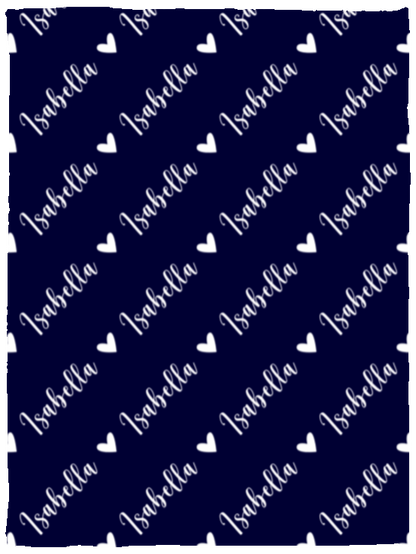Personalized SnugglePlush™ Fleece Name Blanket - Script Heart Font