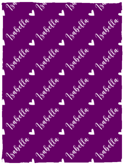 Personalized SnugglePlush™ Fleece Name Blanket - Script Heart Font