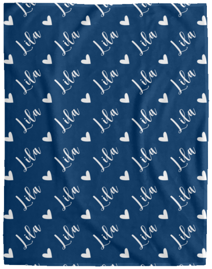 Personalized SnugglePlush™ Fleece Name Blanket - Script Heart Font