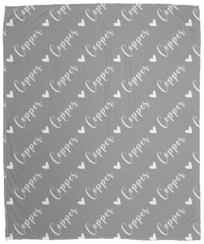 Personalized SnugglePlush™ Fleece Name Blanket - Script Heart Font
