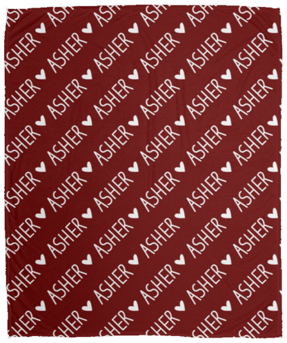 Personalized SnugglePlush™ Fleece Name Blanket - Handwritten Heart Font