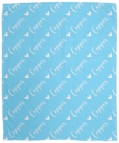 Personalized SnugglePlush™ Fleece Name Blanket - Script Heart Font