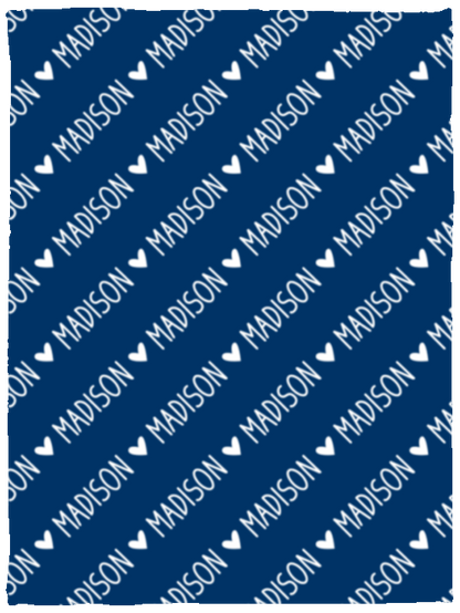 Personalized SnugglePlush™ Fleece Name Blanket - Handwritten Heart Font