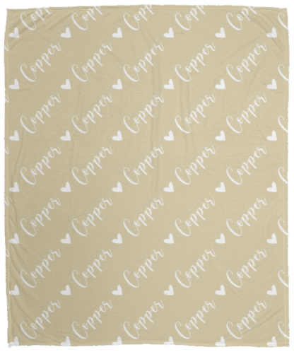 Personalized SnugglePlush™ Fleece Name Blanket - Script Heart Font
