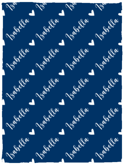 Personalized SnugglePlush™ Fleece Name Blanket - Script Heart Font